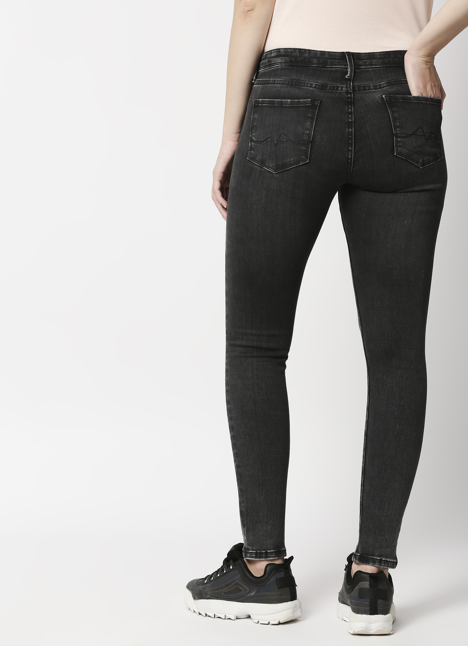 Super Skinny Fit Mid Waist Jeans, , large image number 2