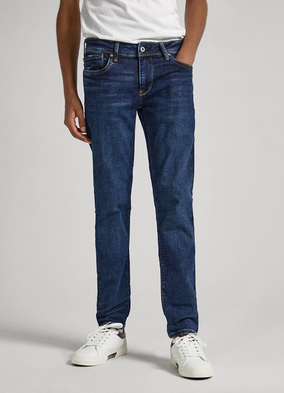 Hatch Blue Low Rise Straight Leg Jeans, , large image number 2