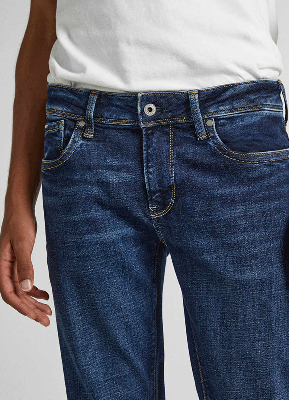 Hatch Blue Low Rise Straight Leg Jeans, , large image number 5