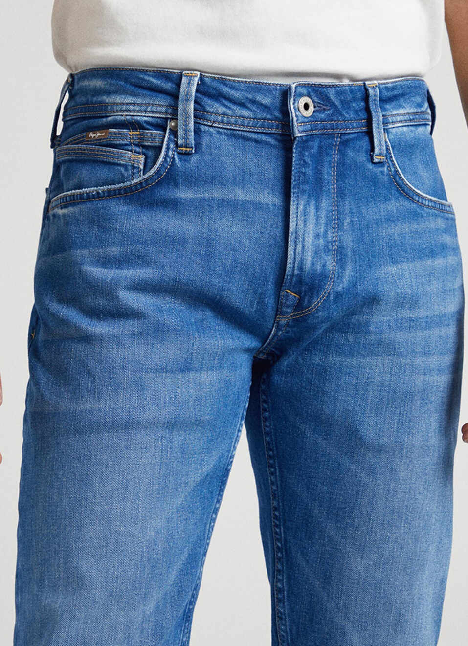 Hatch Blue Low Rise Straight Leg Jeans, , large image number 7