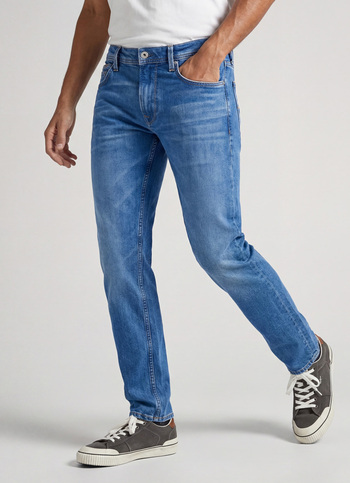 Hatch Blue Low Rise Straight Leg Jeans