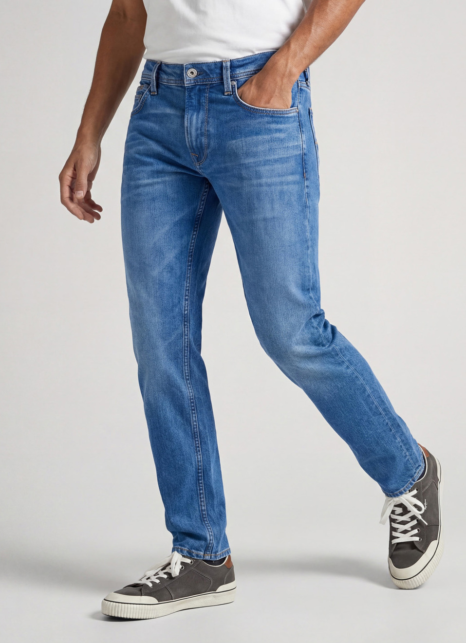 Hatch Blue Low Rise Straight Leg Jeans, , large image number 0