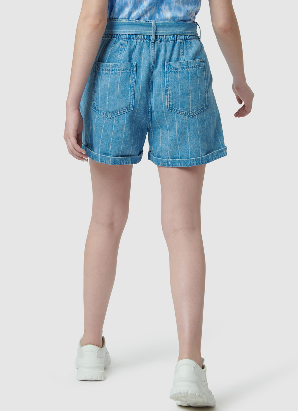 Kaylee Stripe Flared High Rise Short, , large image number 2