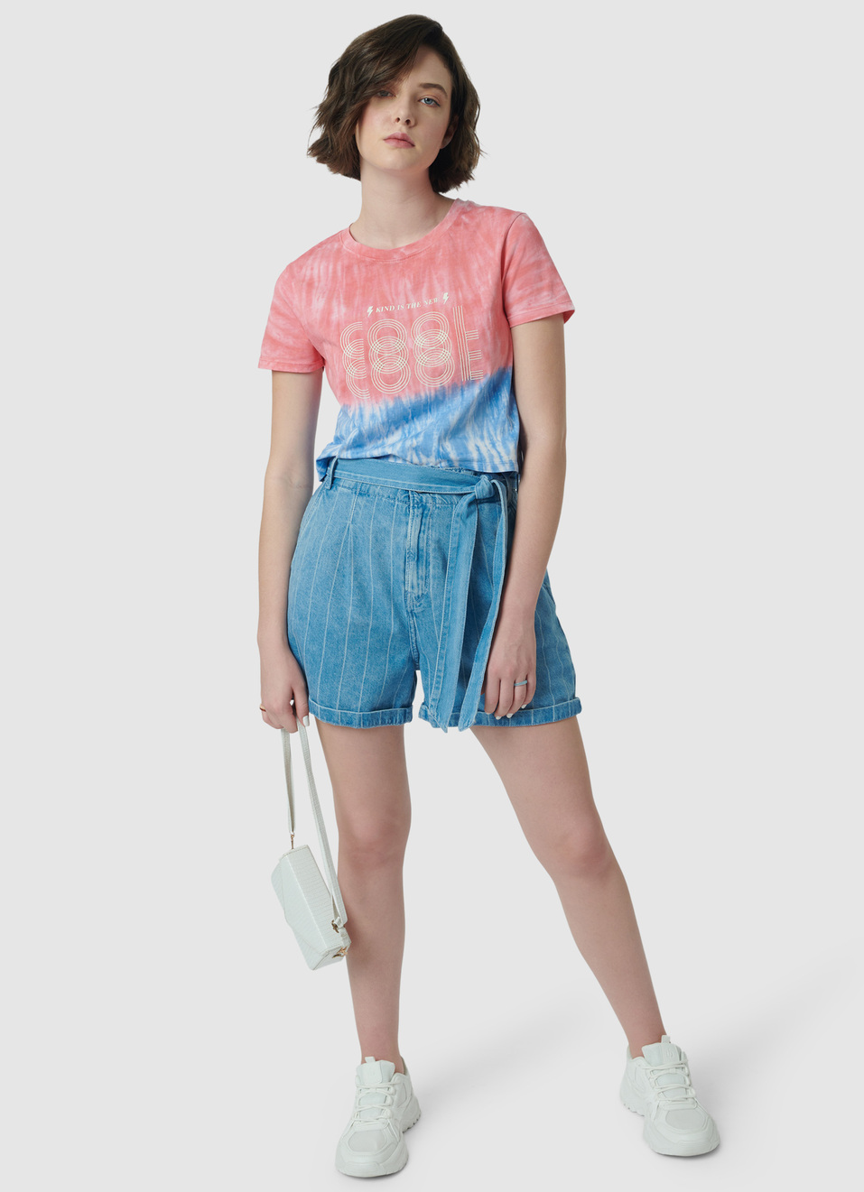 Kaylee Stripe Flared High Rise Short, , large image number 6