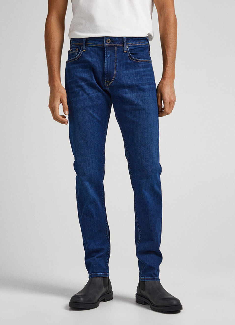 Stanley Blue Mid Rise Tapered Jeans, , large image number 2