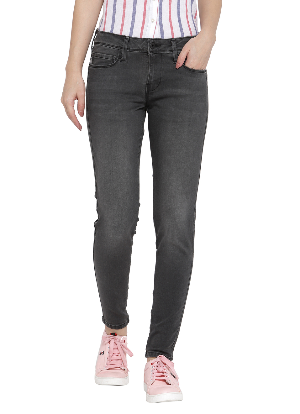 Lola Skinny Fit Mid Waist Jeans, , large image number 0