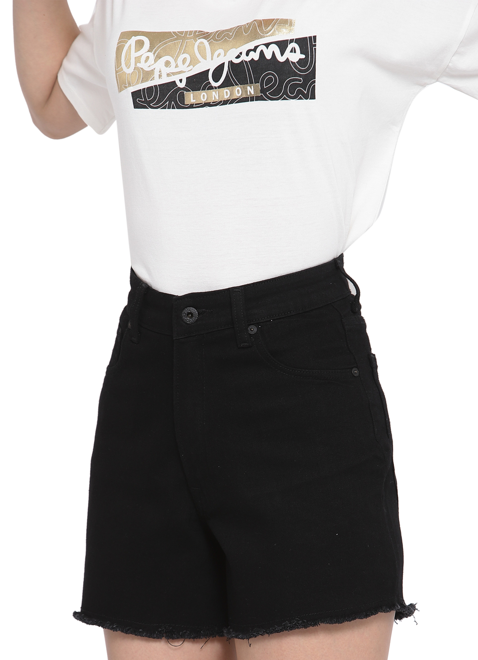 Spring Regular Fit High Waist Shorts, , large image number 4