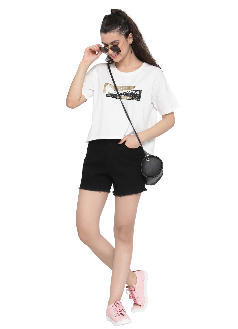 Spring Regular Fit High Waist Shorts, , large image number 5