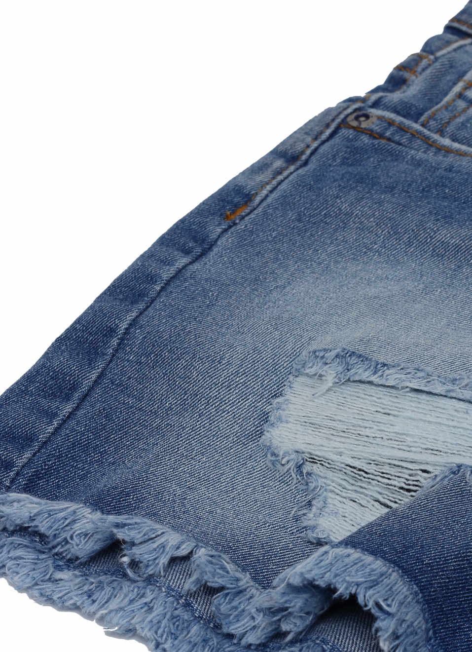 Flori Regular Fit High Waist Denim Shorts, , large image number 5