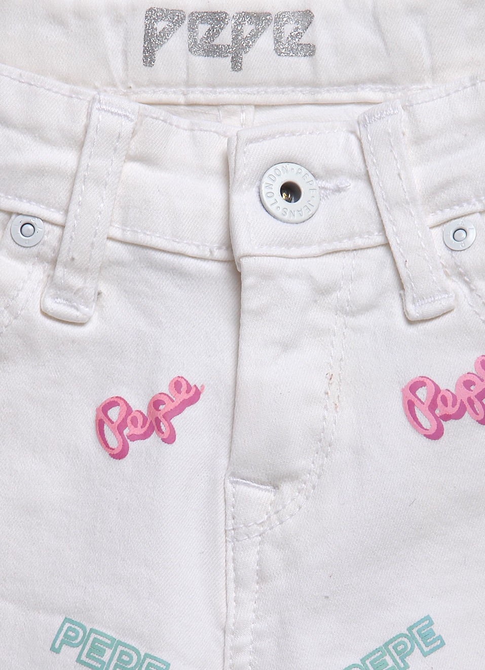 Ginnie Regular Fit High Waist Printed Denim Shorts, , large image number 3