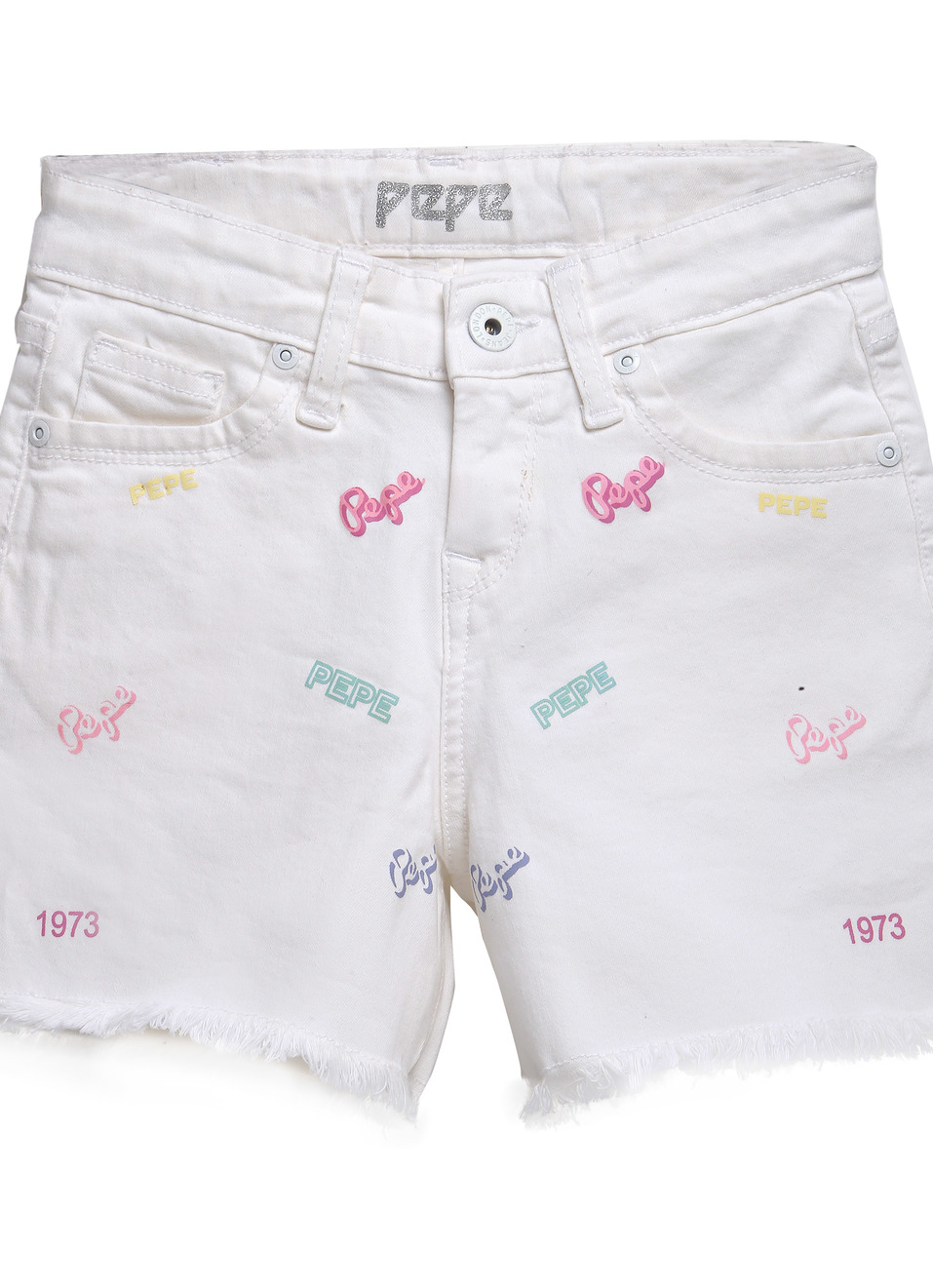 Ginnie Regular Fit High Waist Printed Denim Shorts, , large image number 0