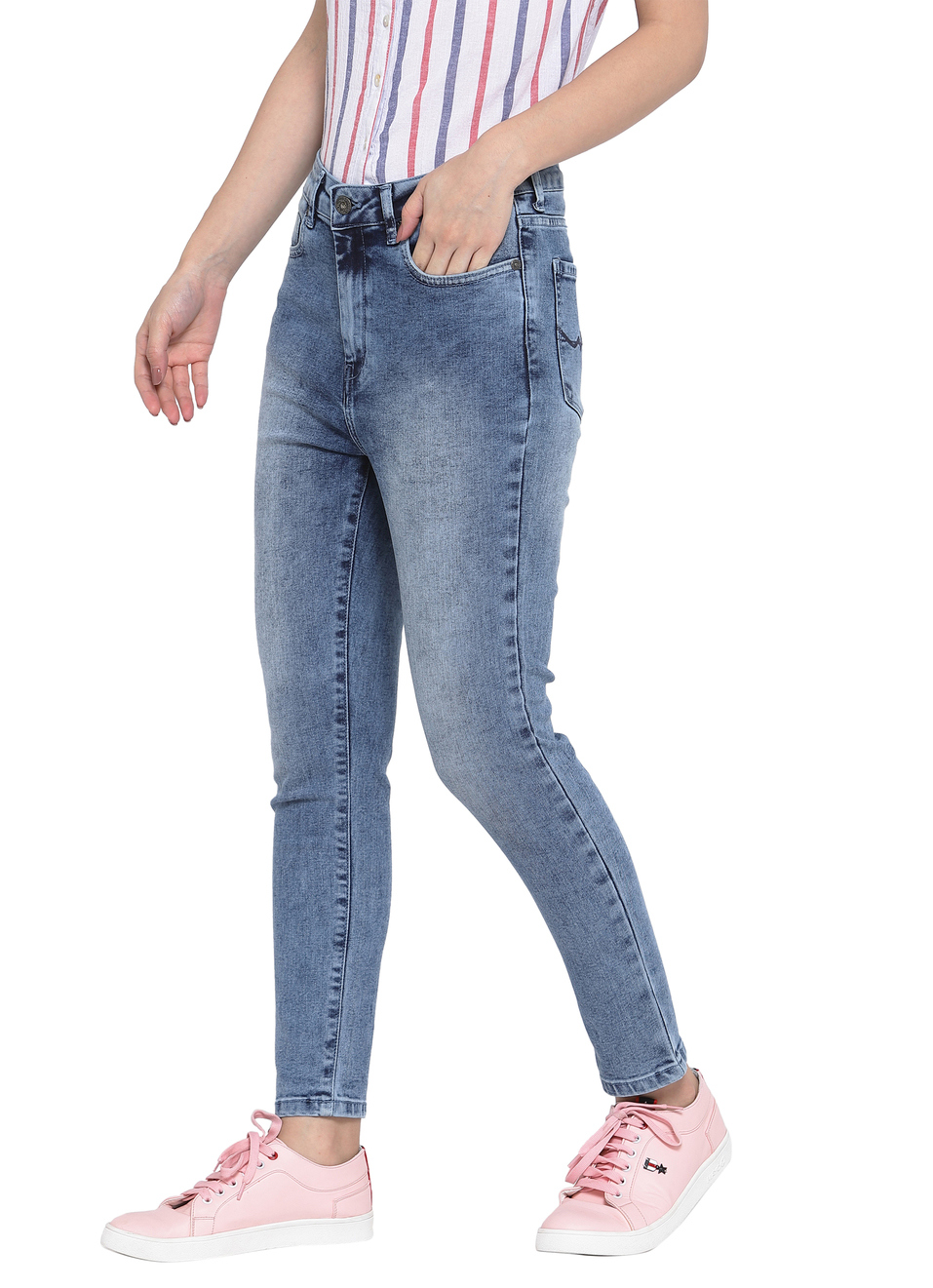 Dion Ankle Skinny Fit High Waist Ankle Length Jeans, , large image number 2