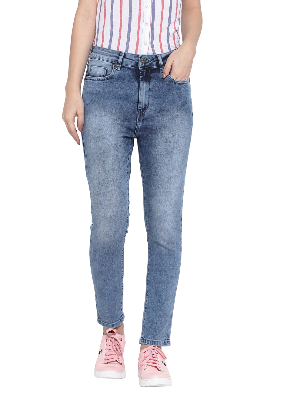Dion Ankle Skinny Fit High Waist Ankle Length Jeans, , large image number 0
