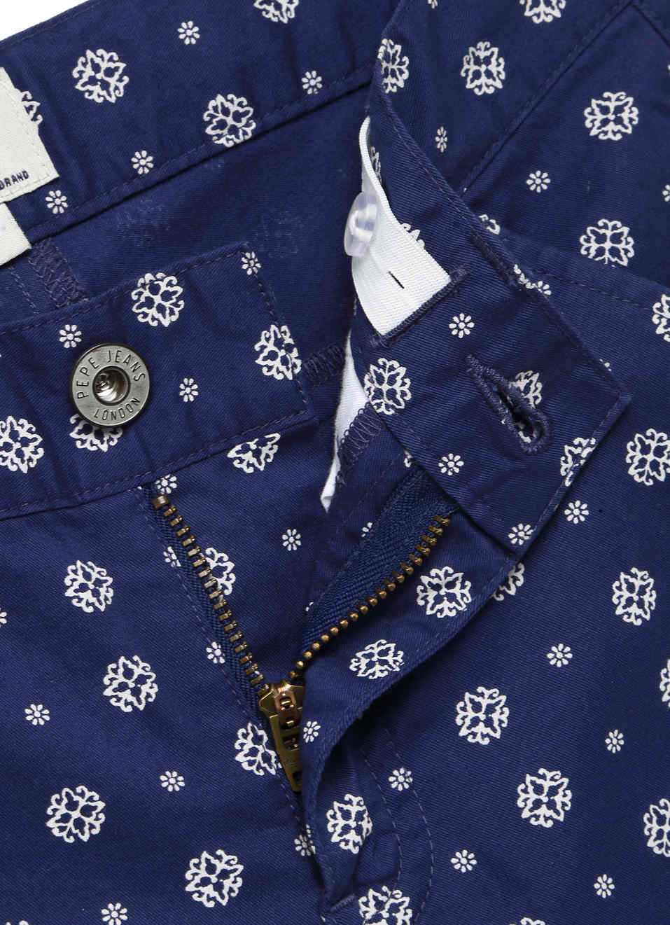 Blue Bern Regular Fit Mid Waist Woven Printed Shorts, , large image number 4