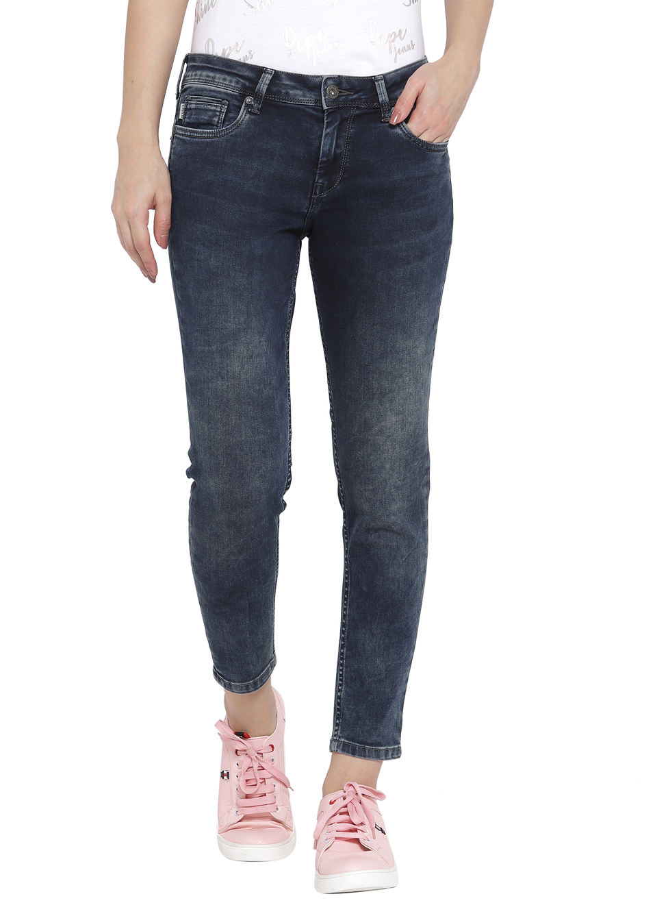 Lola Ankle Skinny Fit Mid Waist Ankle Length Jeans, , large image number 0