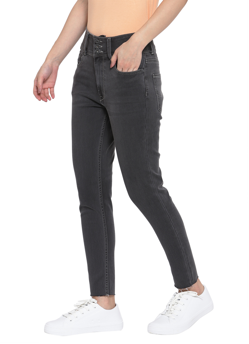 Dion Ankle Skinny Fit High Waist Ankle Length Jeans, , large image number 2