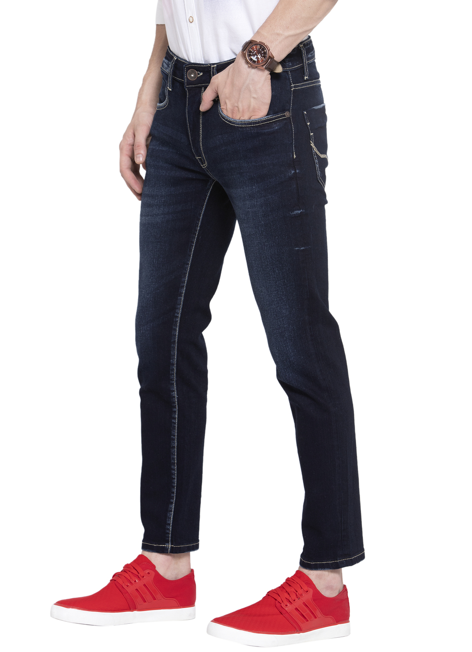 Tapered Vapour Tapered Fit Low Waist Ankle Jeans, , large image number 2