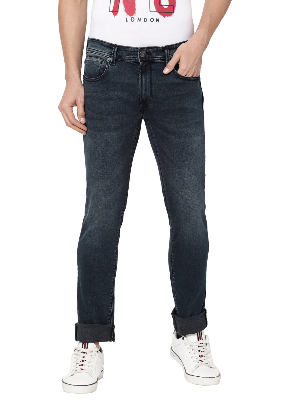 Tavin Slim Fit Mid Waist Jeans, , large image number 0
