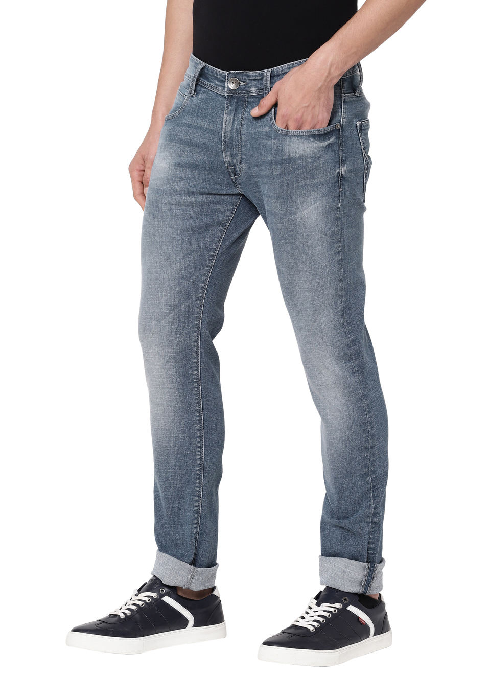 Wilcor-V Slim Fit Mid Waist Jeans, , large image number 2