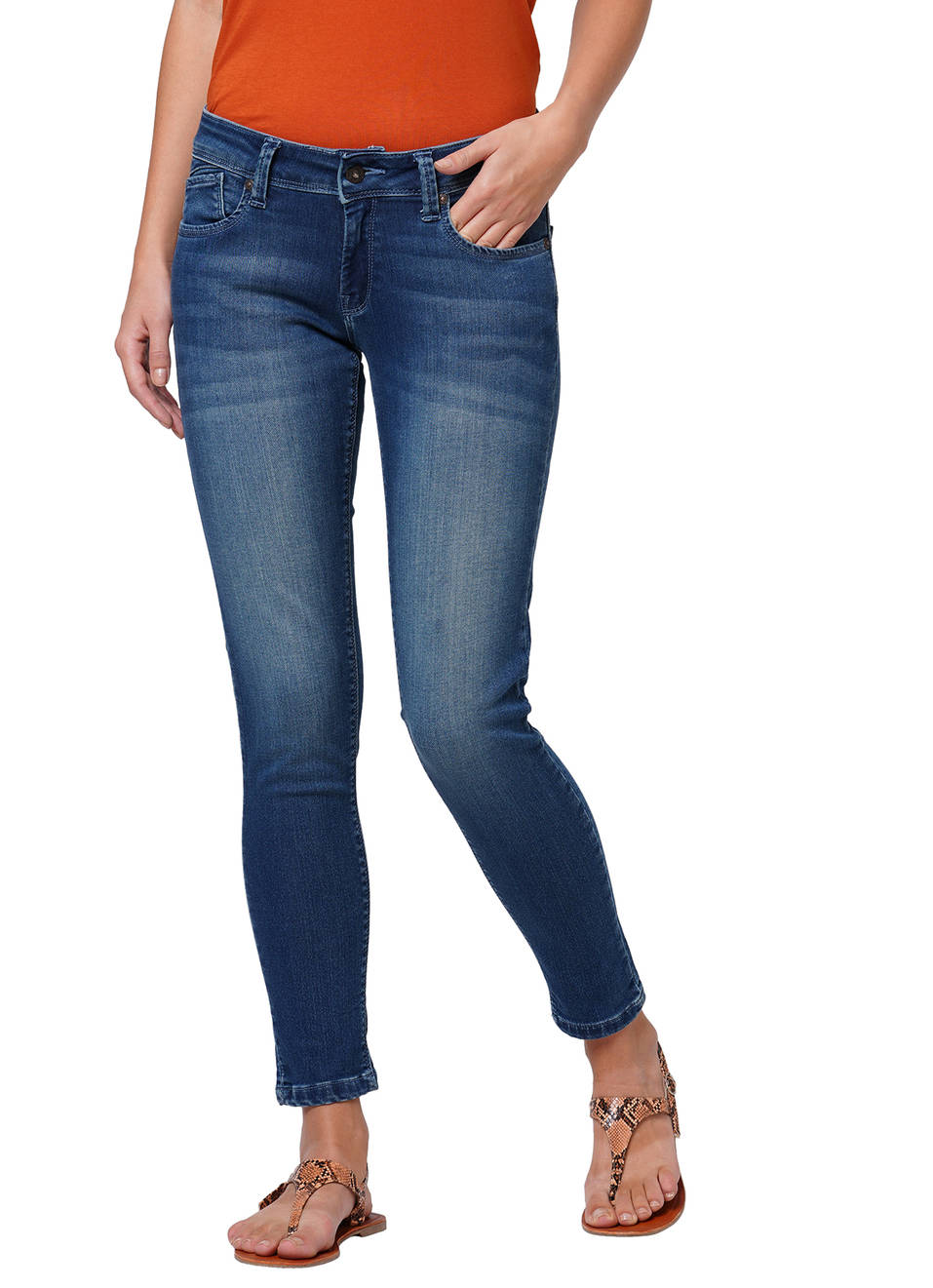 Yana Skinny Fit Mid Waist Jeans, , large image number 0