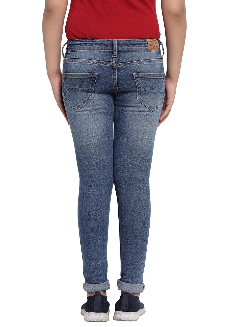 Ruby Distressed Skinny Fit Mid Waist Jeans, , large image number 1