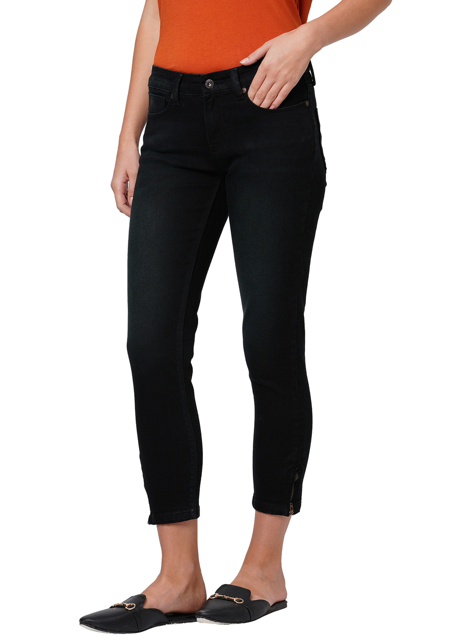 Harlow Skinny Fit Mid Waist Ankle Length Jeans, , large image number 2