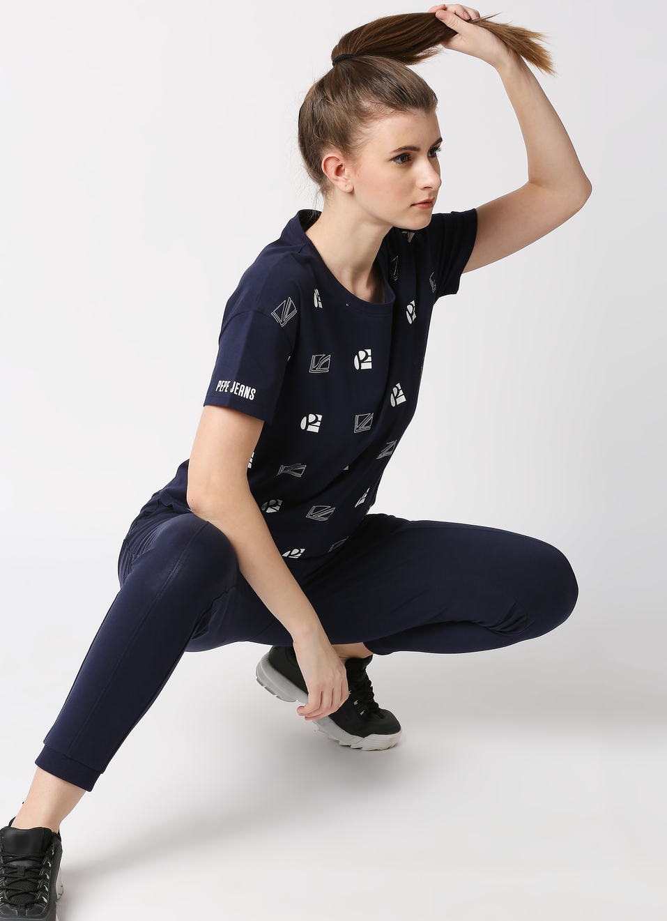 Kika Sporty Cut & Sew Jogger With Branding, , large image number 2