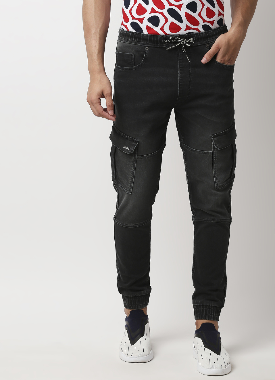 Regular Tapered Regular Fit Mid Rise Elasticated Cargo, , large image number 1