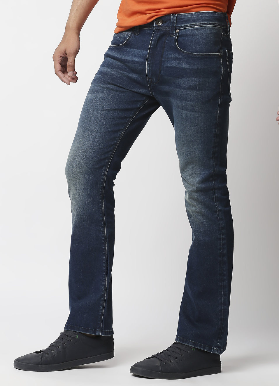 Bootcut Slim Fit Mid Waist Boot Leg Jeans, , large image number 2