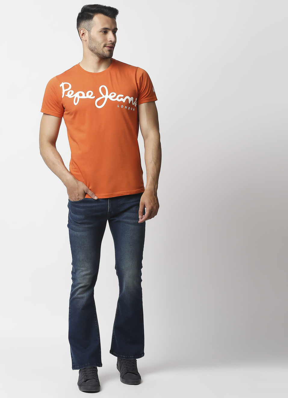 Bootcut Slim Fit Mid Waist Boot Leg Jeans, , large image number 3