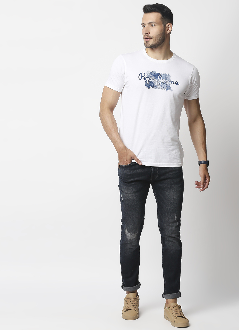 Tapered Vapour Tapered Fit Low Waist Jeans, , large image number 3