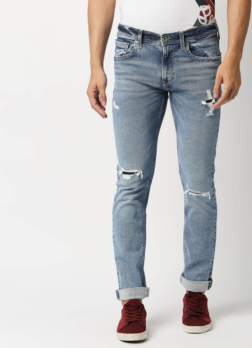 Vapour Slim Fit Mid Waist Jeans, , large image number 1