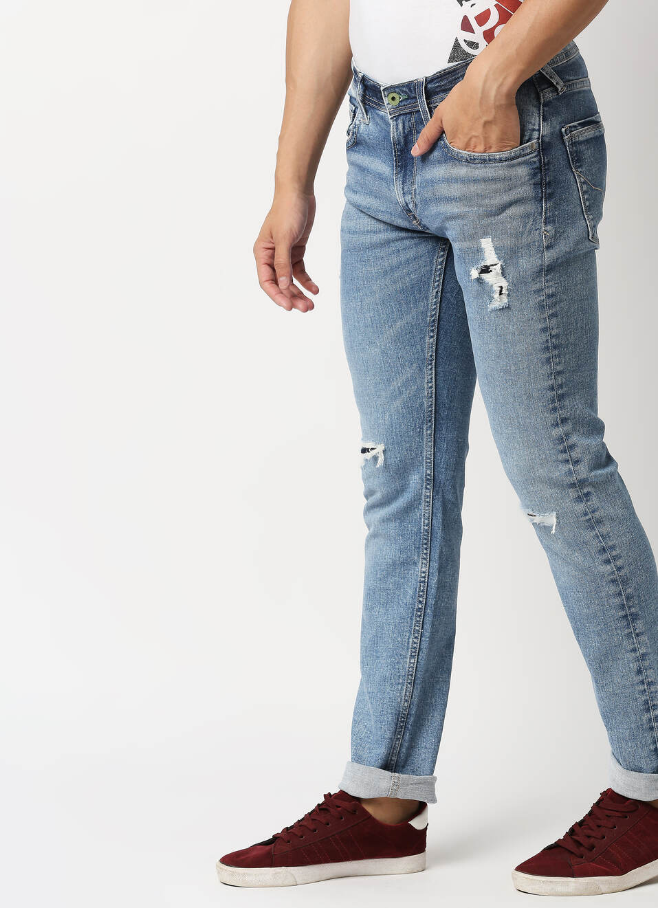 Vapour Slim Fit Mid Waist Jeans, , large image number 3