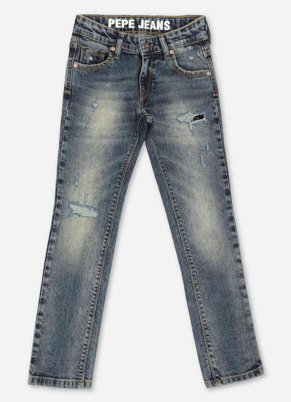 Cashed Slim Fit Mid Waist Straight Leg Jeans, , large image number 0