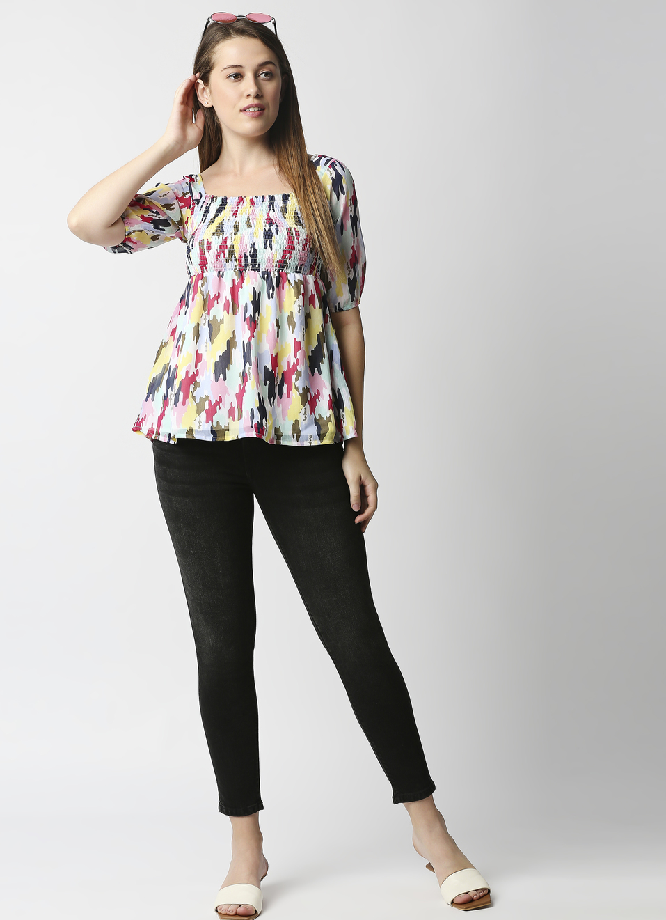 Lola Skinny Fit Mid Waist Ankle Length Jeans , , large image number 2