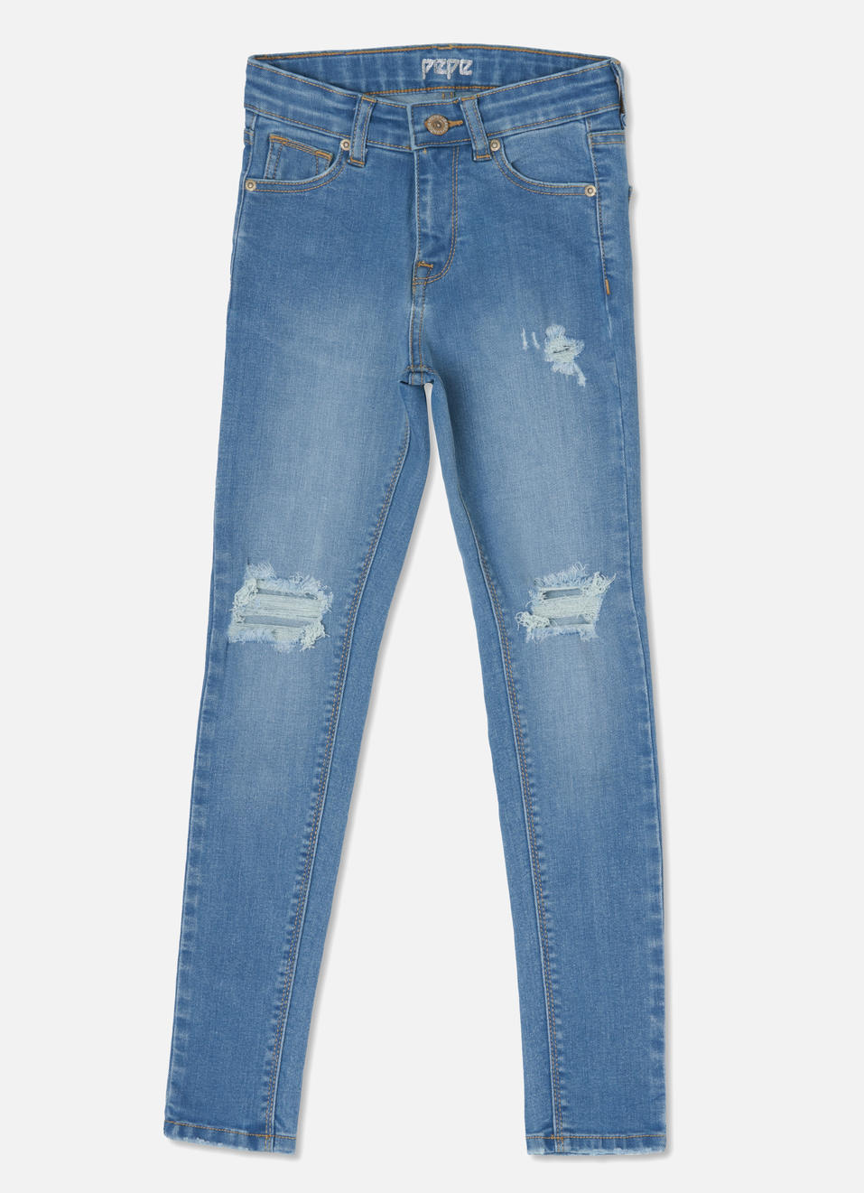 Pixellete High Skinny Fit High Waist Distressed Jeans Pepe Jeans