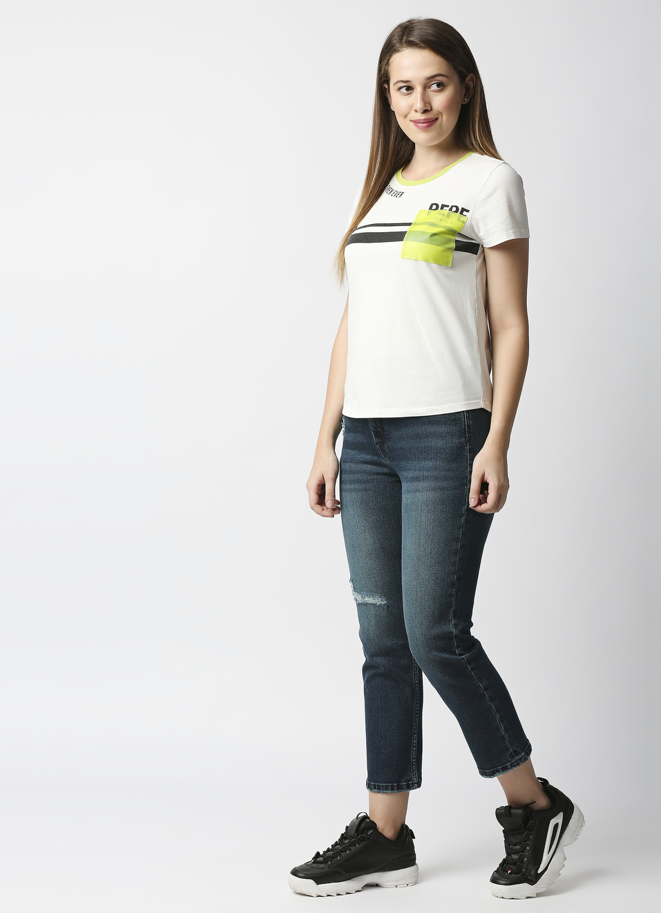  Dion Straight Cropped Fit High Waist Ankle Length Jeans , , large image number 2