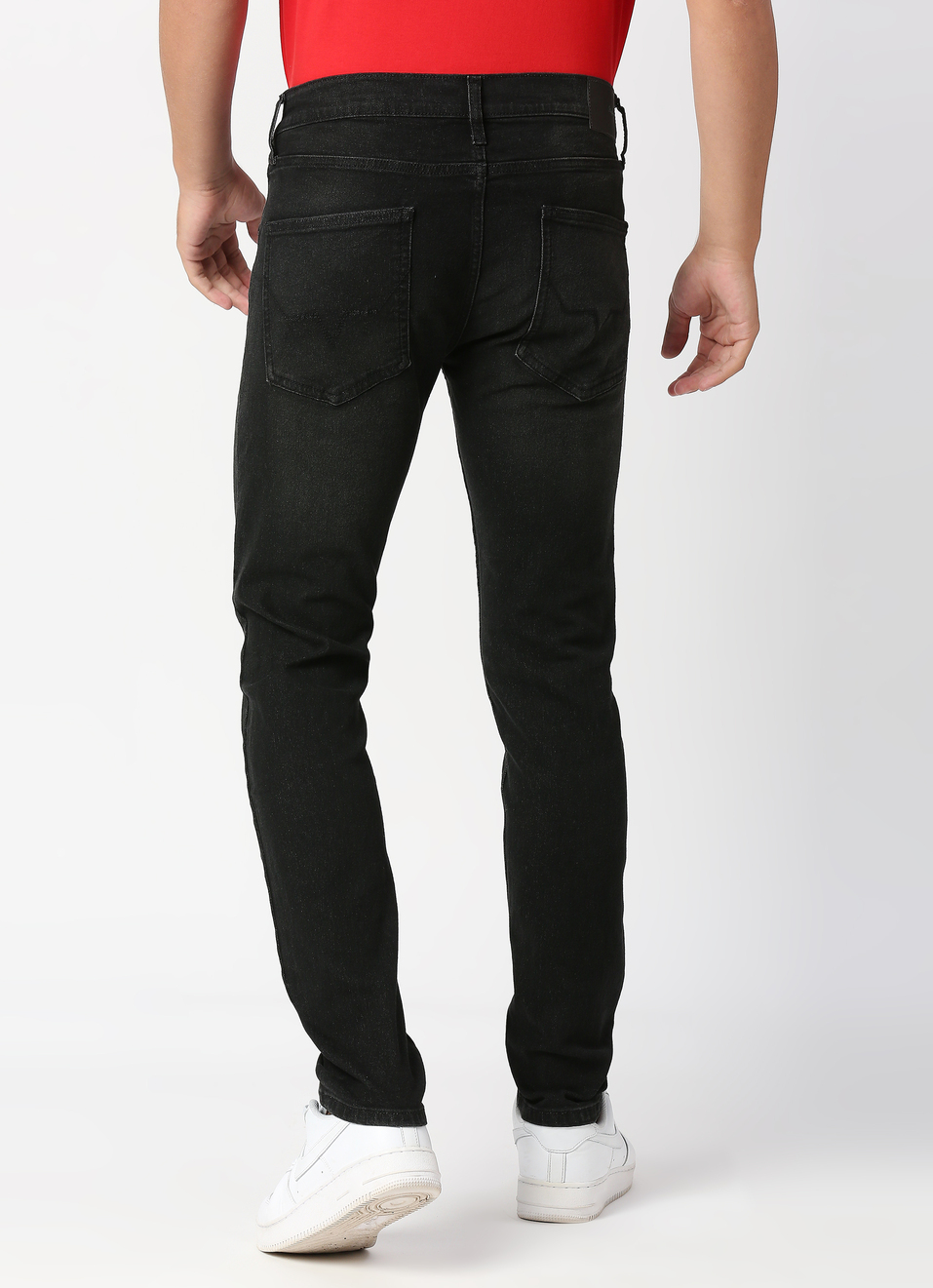 TAPERED VAPOUR Low Rise Jeans, Used Black Denim, , large image number 1