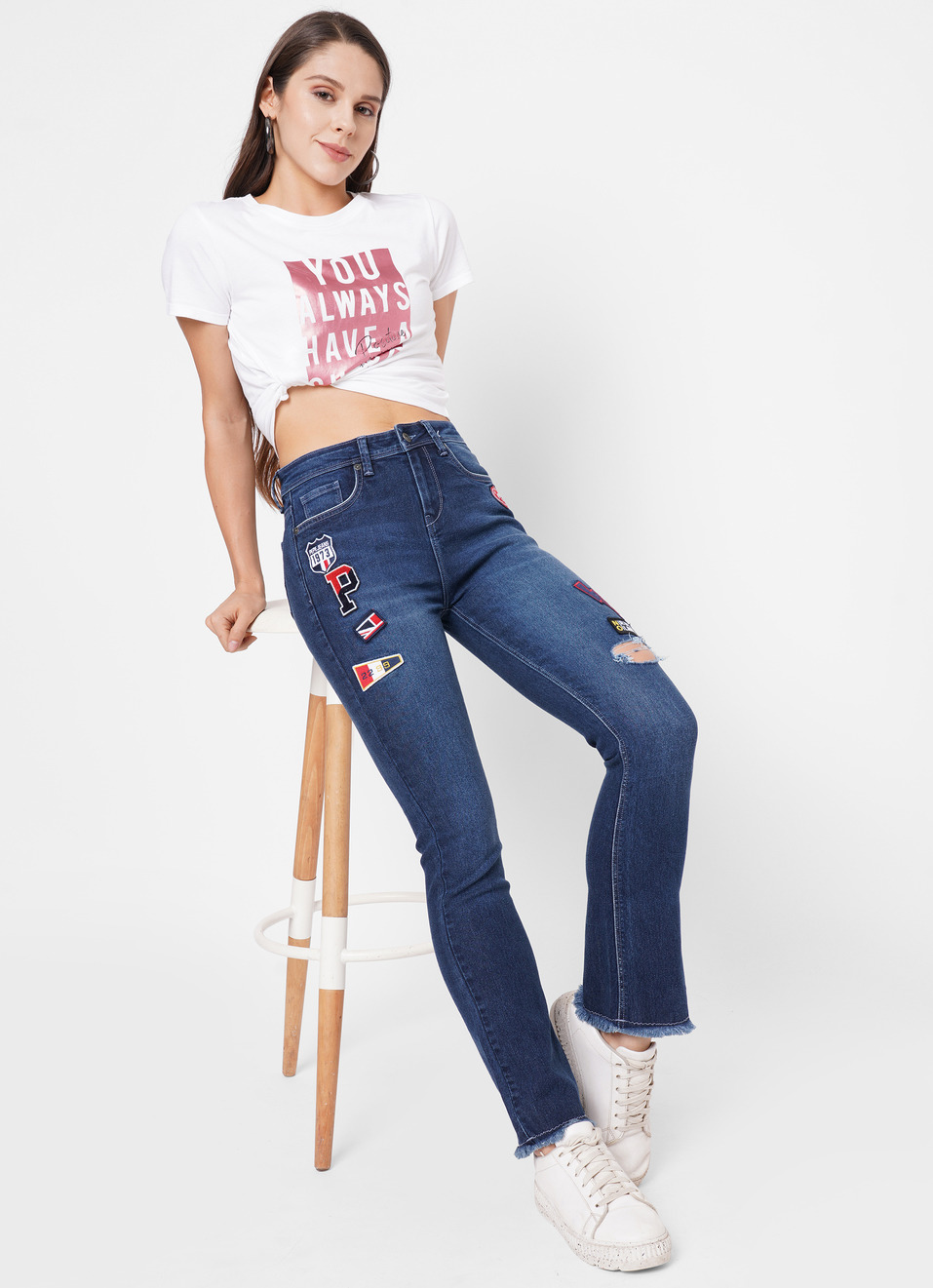 Regan Dion Flare Slim Fit High Waist Flare leg Jeans, , large image number 3