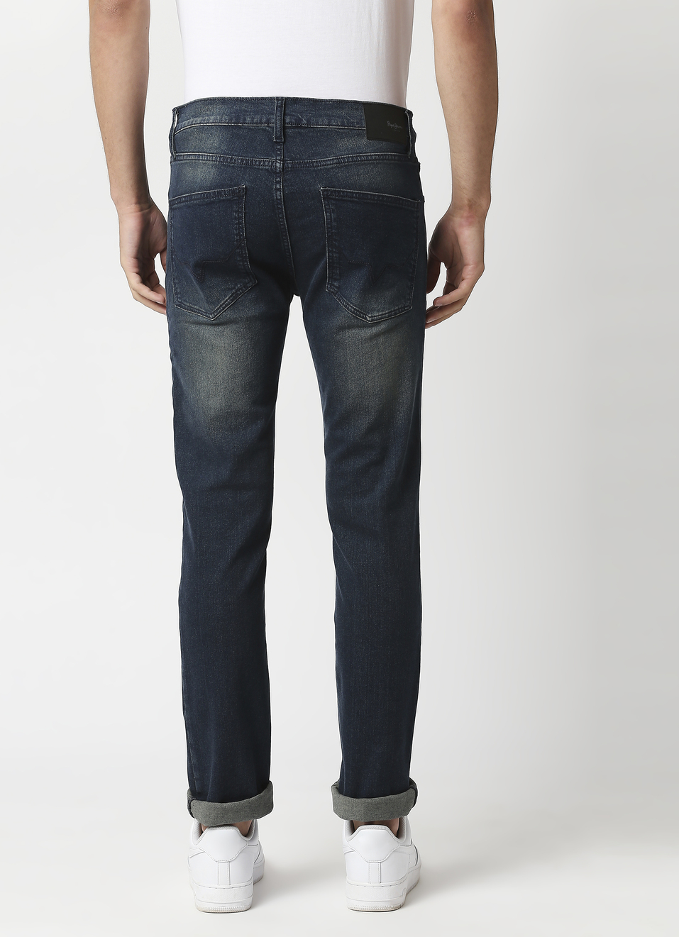 VAPOUR Mid Rise Jeans, Dark Blue Denim, , large image number 1