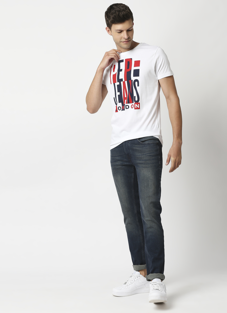 VAPOUR Mid Rise Jeans, Dark Blue Denim, , large image number 3