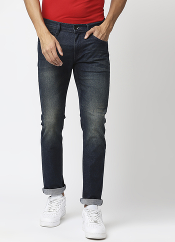 VAPOUR Mid Rise Jeans, Dark Blue Denim