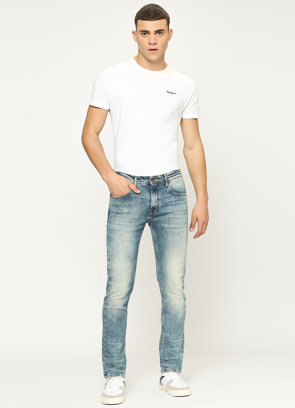 Tapered Vapour Fit Low Waist Jeans, , large image number 3