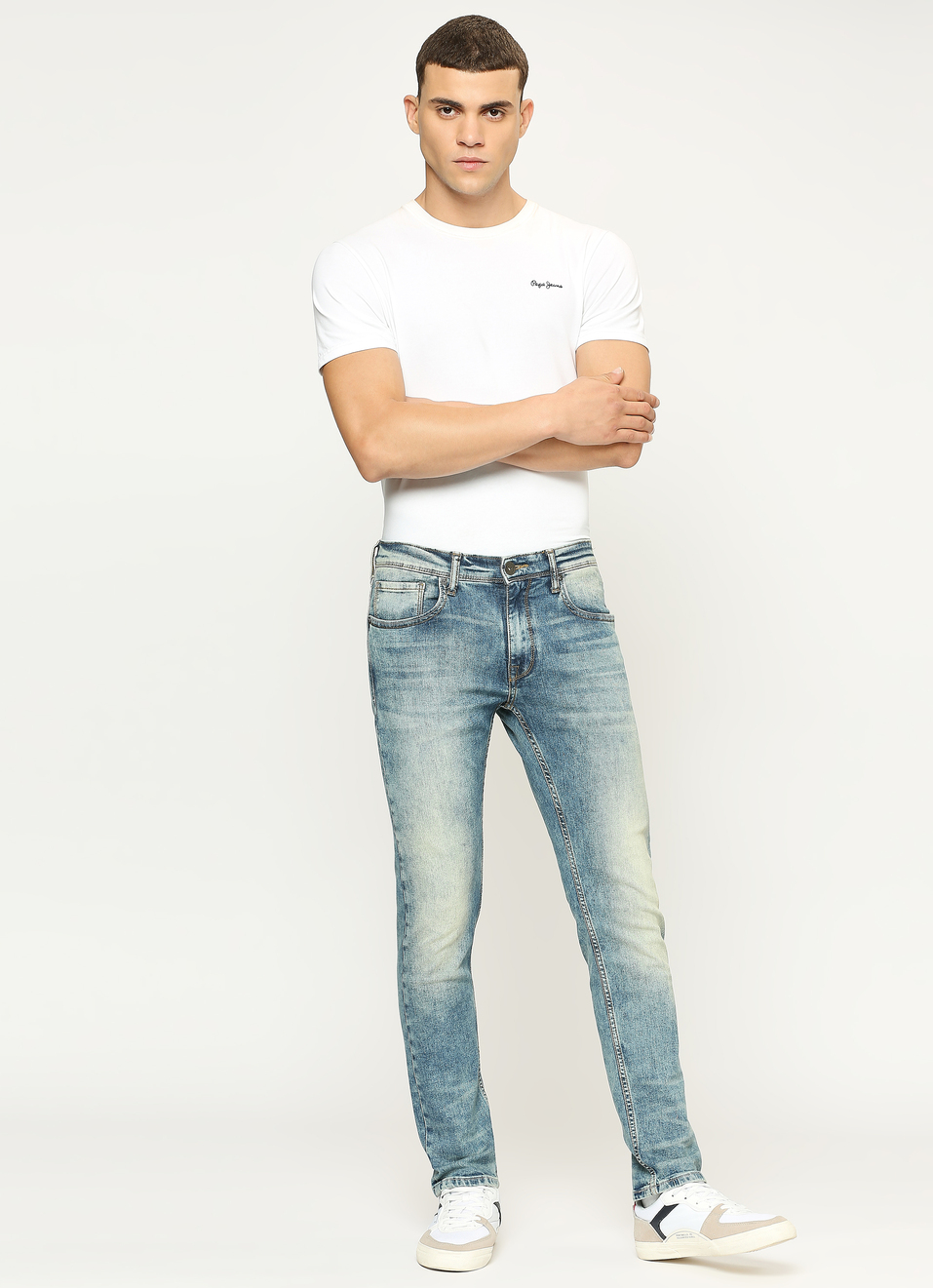 Tapered Vapour Fit Low Waist Jeans, , large image number 5