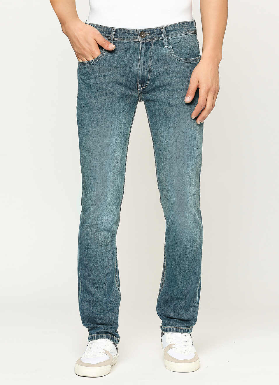 Men Mid Waist Straight Leg Jeans, , large image number 5