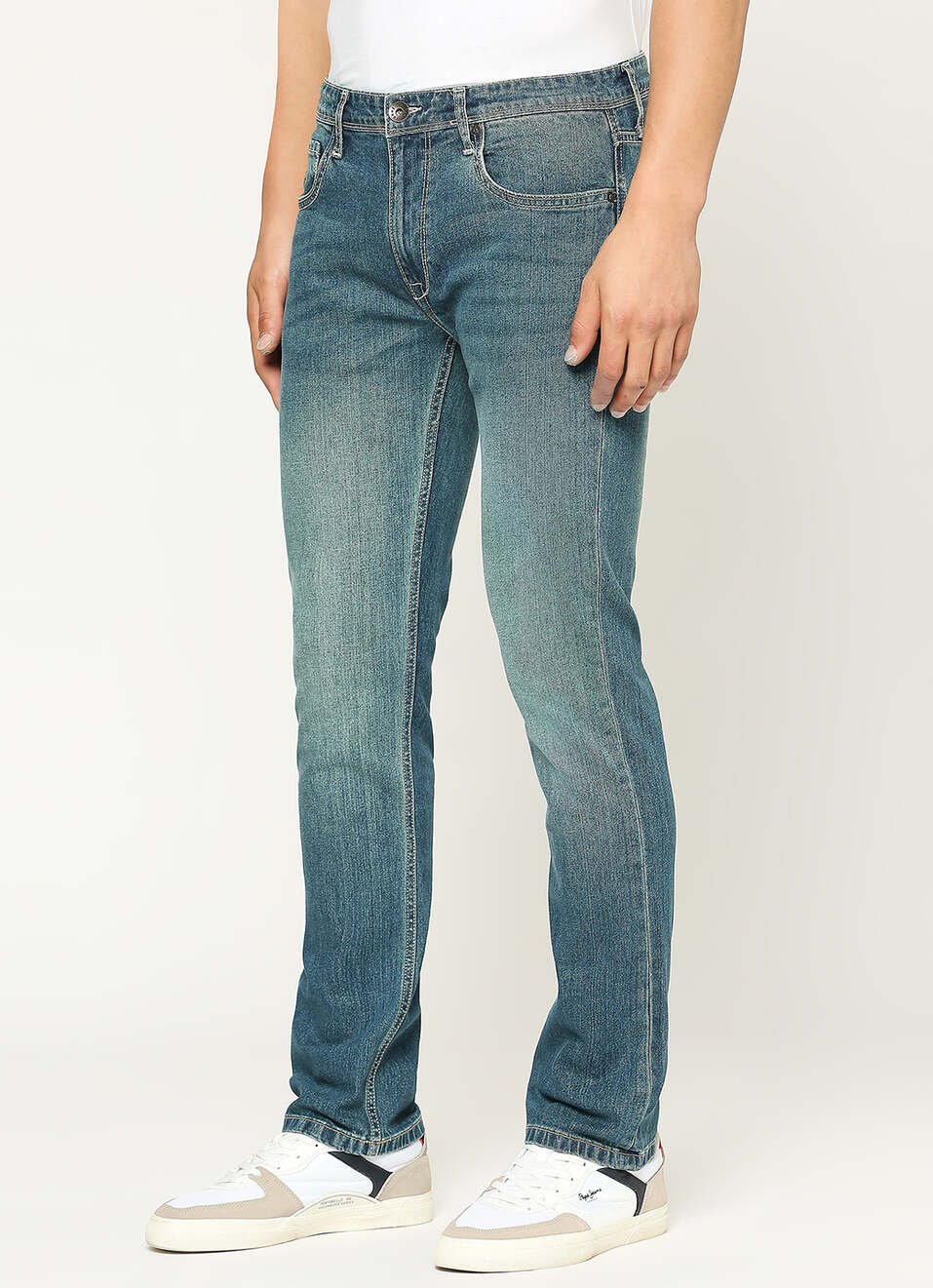 Men Mid Waist Straight Leg Jeans, , large image number 6