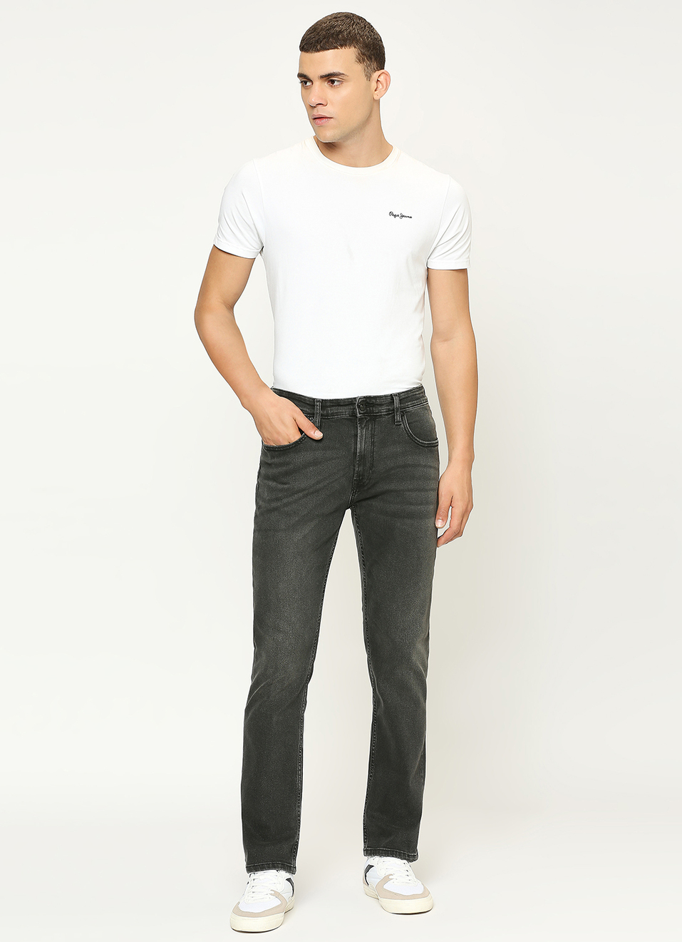 Men Mid Waist Straight Leg Jeans, , large image number 1