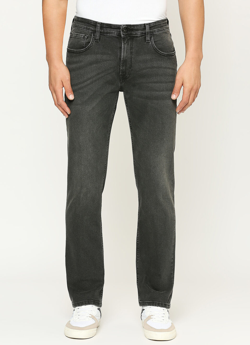 Men Mid Waist Straight Leg Jeans, , large image number 3