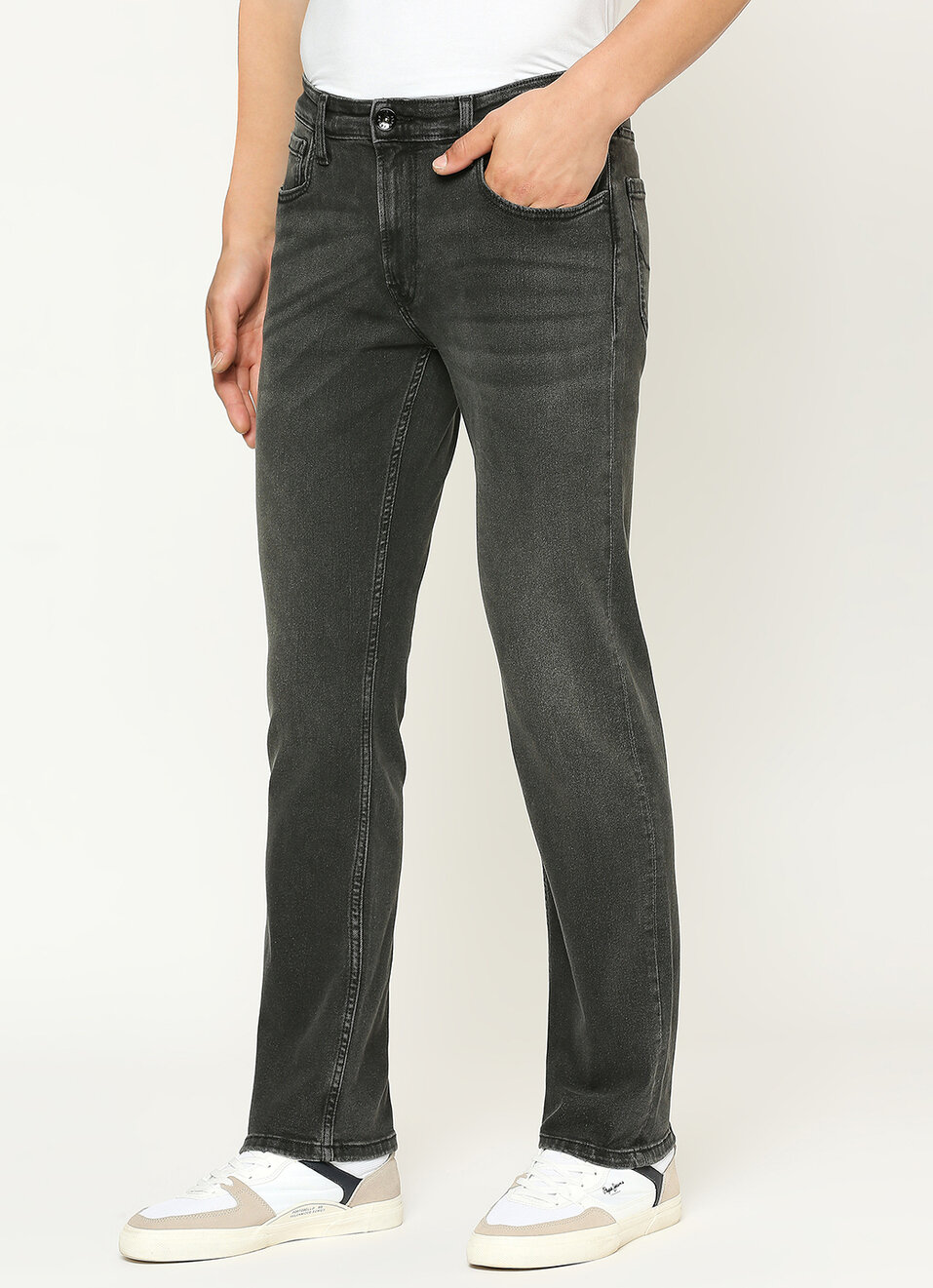 Men Mid Waist Straight Leg Jeans, , large image number 5