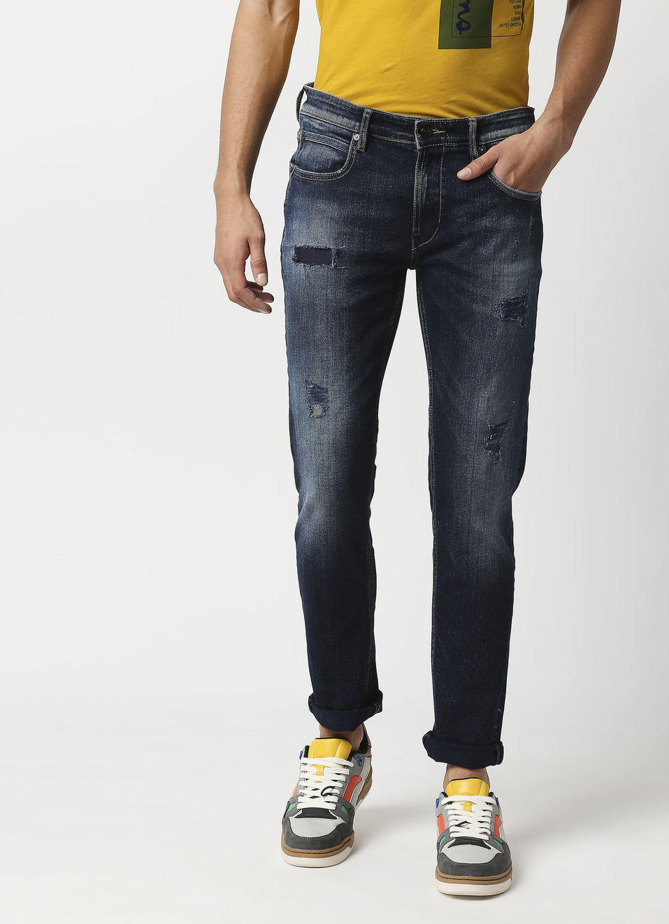 Tapered Vapour Fit Low Waist Jeans, , large image number 1